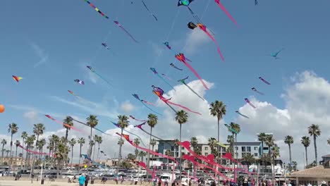 Kite-festival-in-Huntington-Beach,-California.-3-9-19