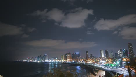 Tel-Aviv-Coastline-From-Jaffa-pov---Time-Lapse-with-beautiful-clouds