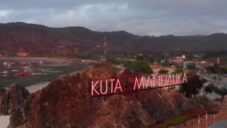 The-sign-of-Kuta-Mandalika-during-a-sunrise