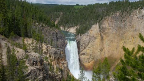 Wide-static-shot-upper-Yellowstone-falls