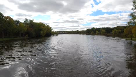 River-flow-thru-bridge-in-forest-open-sky---Fox-River