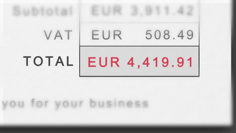 Static-animation-of-a-growing-invoice-total-in-euros---stylized-as-EUR-with-VAT