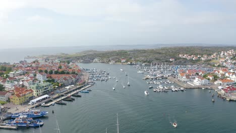 Drone-flight-over-a-busy-yacht-harbour