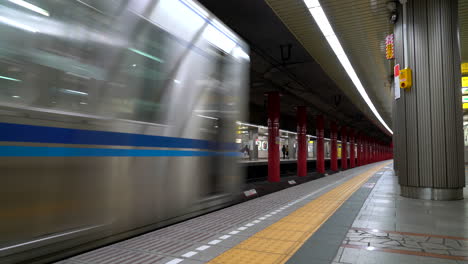 Tokyo-Japan,-circa-:-train-moving-in-Tokyo,-Japan
