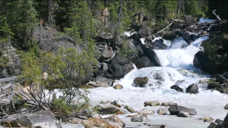 Wasserfall-Im-Yoho-Valley-River-Im-Sommer-Tagsüber-Im-Yoho-Nationalpark,-British-Columbia,-Kanada-Im-Sommerurlaub-Tagsüber