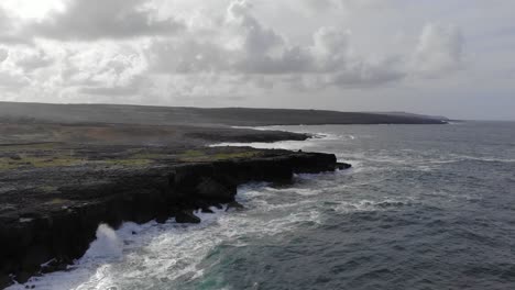 Aerial:-Rising-drone-with-panoramic-view-of-rugged-irish-coastline
