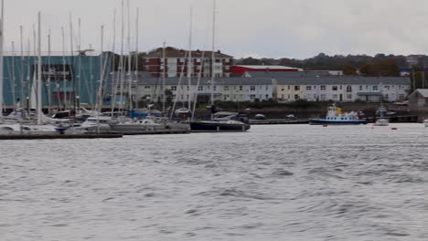 Footage-taken-from-a-boat-trip-on-the-river-Tamar-in-Plymouth,-Devon-in-England