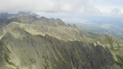 High-Tatras-In-Slovakia-With-A-Beautiful-View-Of-A-Blue-Sky---Aerial-Shot