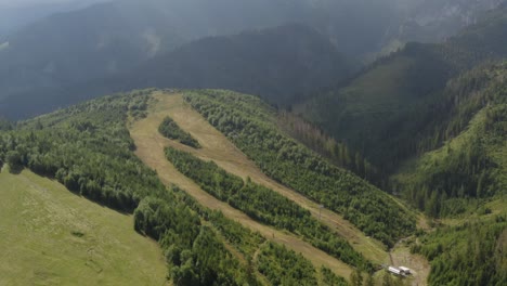 Dramatic-Scenery-of-Tatra-Mountain-Ždiar-During-Summer-in-Slovakia---Aerial-shot