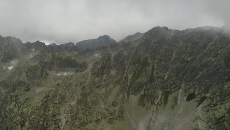 Beautiful-Footage-of-Mountain-Range-Near-Skok-Waterfall-and-Hruby-Vrch-High-Tatras-in-Slovakia---Wide-Shot