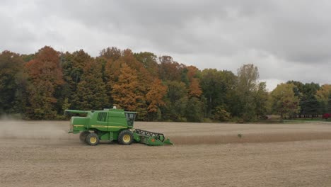 Combine-Harvesting-Aerial-Rising-Fall-Colors-Soybeans-Food-Waste-Production-Harvest-Thanksgiving