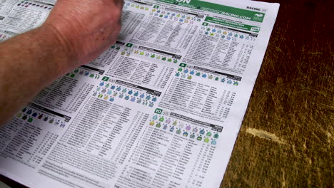 Marking-the-scratchings-on-a-horse-racing-form-guide