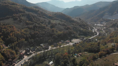 Podorašac-mountainside-village-in-Bosnia-and-Herzegovina,-high-aerial-view