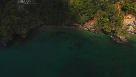 Revealing-aerial-of-secluded-coastline-beaches-on-the-northcoast-of-the-Caribbean-island-of-Trinidad-and-Tobago