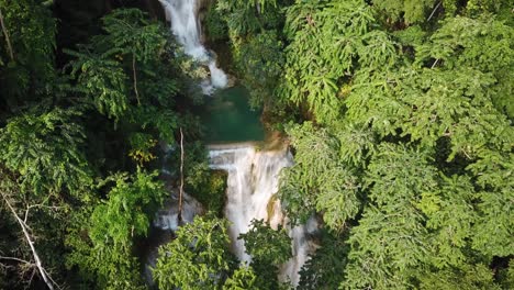Stunning-Cascade-Waterfalls-and-Natural-Pools-in-Laos-Rainforest-Wilderness