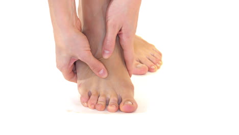 Close-up-of-a-female-foot-being-massaged