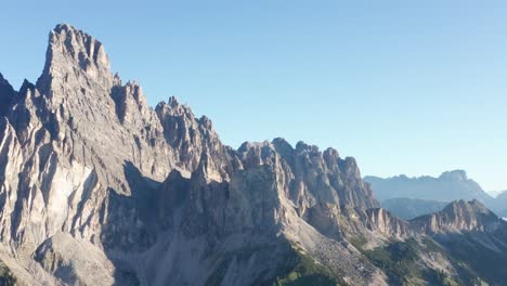 Close-up-aerial-view-of-mountain-peak-in-Dolomites