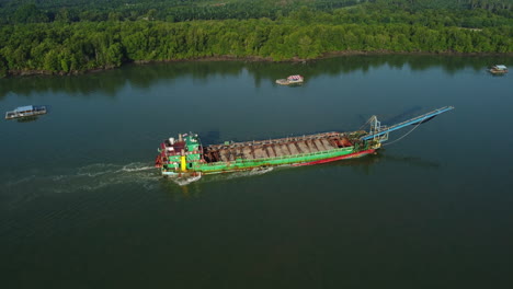 Aerial-drone-View-of-fishing-vessels-in-Bagan-Lalang,-Malaysia