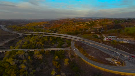Drone-view-of-the-freeway-76-California