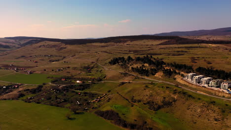 Aerial-Drone-Shot-approaching-Hoia-Forest-territory-,-near-Cluj-Napoca
