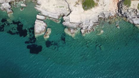 Establishing-rocky-coast-on-shore-of-Greece
