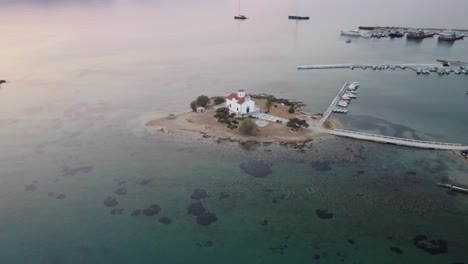 Aerial-Drone-Shot-of-a-private-island-in-Greece,-Elafonisi
