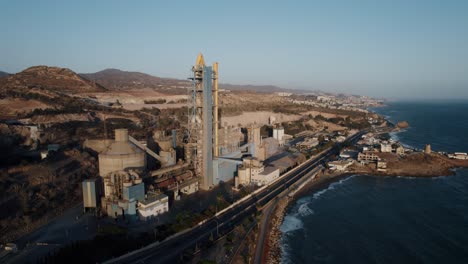 Industrial-Factory-Drone-Orbit-off-the-coast-of-Malaga