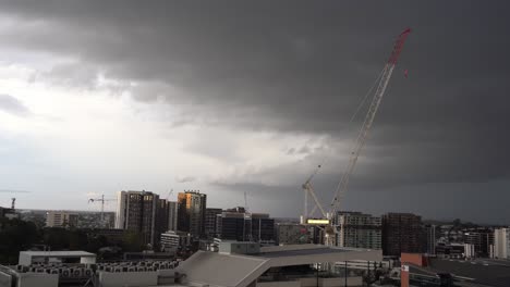 Dramatic-time-lapse-capturing-the-dynamic-of-dark-and-ominous-clouds-forming-in-the-sky-during-tropical-summer-season-at-Brisbane-South-East-Queensland,-Australia,-wet-and-wild-weathers-forecast