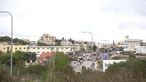view-of-the-Druze-village-of-Isfiya,-Usifiyeh,-Ussefiya-on-top-of-Carmel-mountain,-Israel