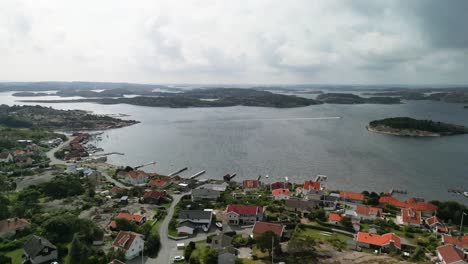 Fjallbacka,-Sweden-Drone-out-to-sea-and-archipelago
