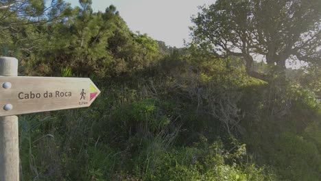 Panning-shot-of-Cabo-da-Roca-walking-sign-PR7-trail-route