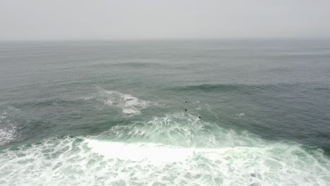 Surfistas-Esperando-En-El-Océano-A-Que-Lleguen-Grandes-Olas