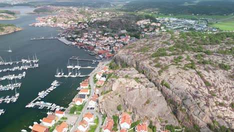 Fjallbacka,-Sweden-Harbor-and-Cliff-Flying