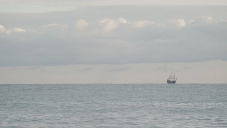 16th-Century-Galleon-Andalucia-replica-ship-sailing-in-the-Mediterranean-sea-in-a-beautiful-cloudy-day-at-sunrise