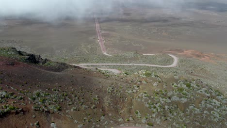 A-fly-over-the-active-volcano-road-in-Reunion-Island