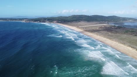 lanzada-beach-in-galicia-in-spain,-filmed-with-drone-and-nice-weather