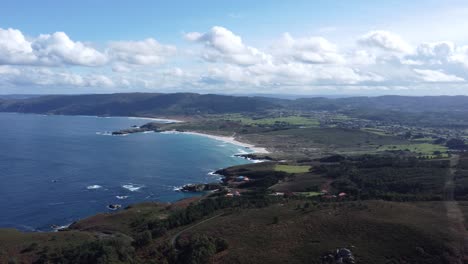 Impresionante-Playa-De-Ponzos-De-Santa-Comba,-Galicia-En-España,-Droneshot