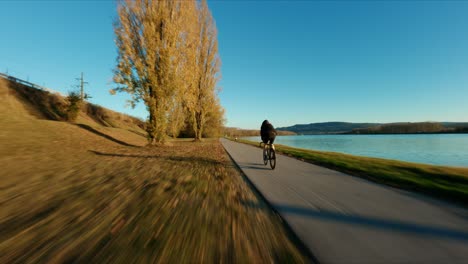 FPV-approaching-Jake-the-Fixedgear-Biker-riding-next-to-Danube-river