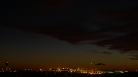 Barcelona-airport-illuminated-at-sunset