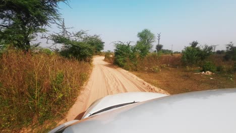 Ranthambore-Nationalpark-Safari-Straße-Sawai-Madhopur-In-Rajasthan-Auto-Pov-Safari-Abseits-Der-Straße