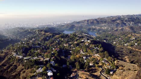 Hollywood-Reservoir,-also-known-as-Lake-Hollywood,-is-a-reservoir-located-in-the-Hollywood-Hills,-situated-in-the-Santa-Monica-Mountains-north-of-the-Hollywood-neighborhood-of-Los-Angeles,-California