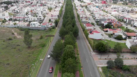 Boulevard-Voller-Bäume-Und-Mit-Autoverkehr