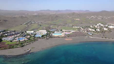 Aerial-view-of-the-beautiful-Playitas-Resort-on-the-Canary-Islands