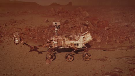 Perseverance-Rover-En-La-Superficie-De-Marte,-El-Planeta-Rojo