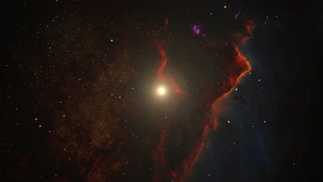 Nebulosa-Roja-De-4k-Flotando-En-El-Vasto-Universo
