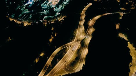 Croatia-Illuminated-Highway-At-Night---Inspire-2-Drone-Shot