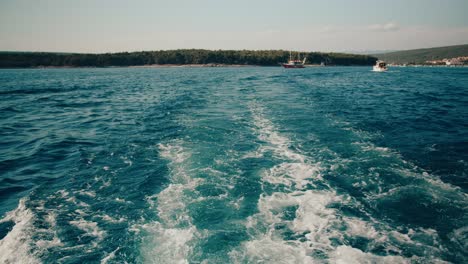 Sailing-On-Foamy-Waves-On-A-Summer-Day-In-Croatian-Island-Krk