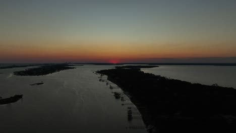 Sonnenuntergang-Aus-Der-Luft-über-Alabama