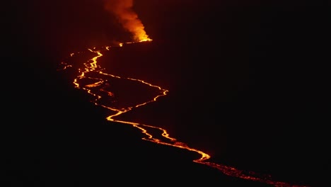 Close-up-views-of-Mauna-Loa's-lava-flowing-down-towards-saddle-road