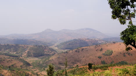 Hills-and-mountains-in-remote-rural-area,-Rwanda,-Africa